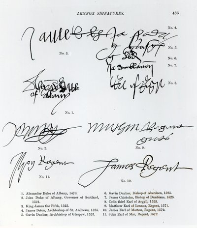 Firmas de la realeza, aristocracia y clero escoceses de los siglos XV y XVI de Unbekannt Unbekannt